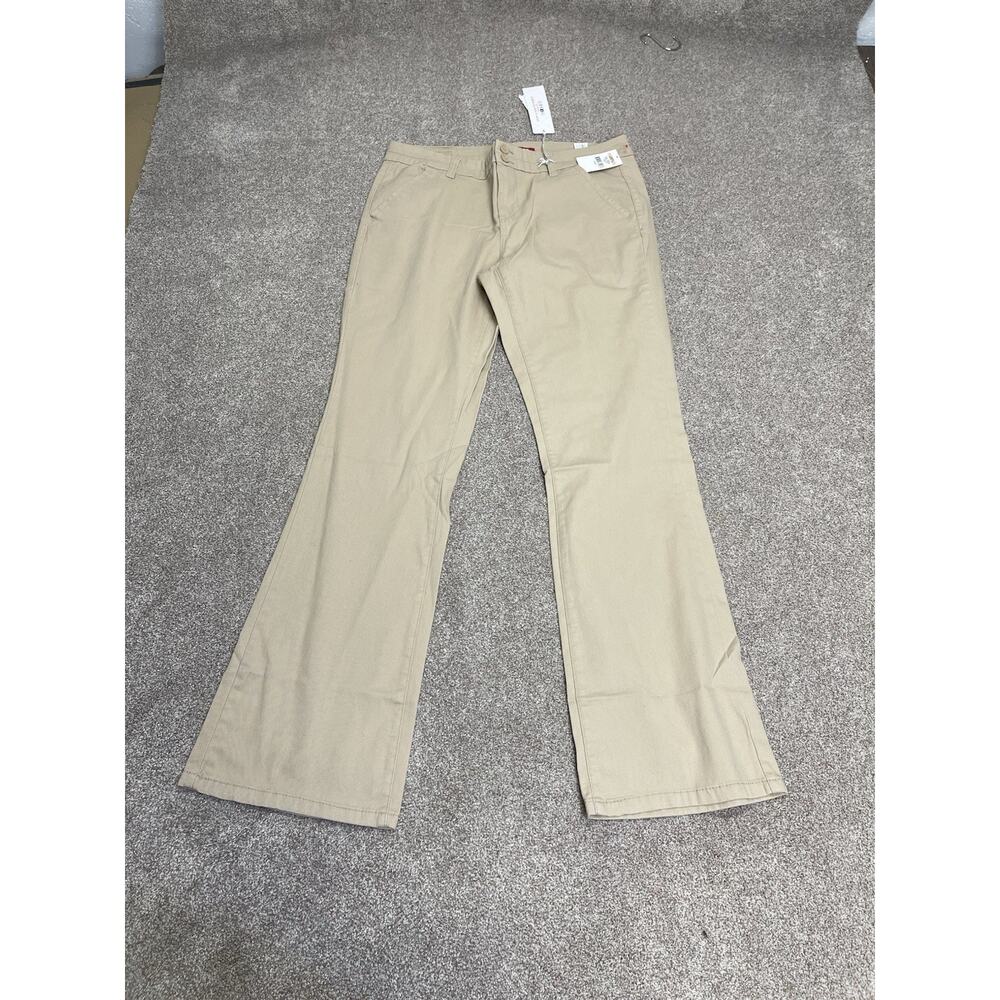 Vtg Y2K 00s Preppy Unionbay beige Flare Khaki Chino Pants Juniors 15 clean girl